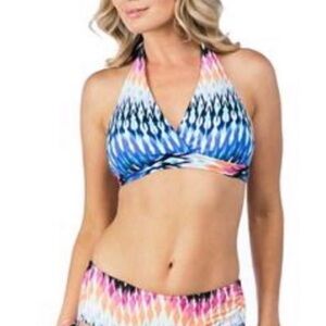 24th & Ocean Ikat Surplice Bikini Top S